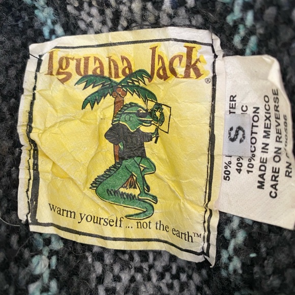 Iguana Jack Youth Hoodie 12 Small Grey Pullover Sweater Baja Surfer Poncho - Picture 5 of 6